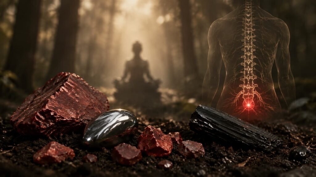 Root Chakra Imbalance Symptoms with Grounding Crystals to Stabilize Root Energy Spiritual Healing Guide | daomind.ai