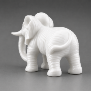 Handcrafted white elephant Feng Shui statue symbolizing prosperity, good fortune, abundance, and elegant home décor