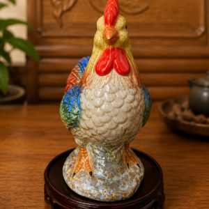Handcrafted ceramic hen statue symbolizing prosperity, family harmony, abundance, and elegant home décor