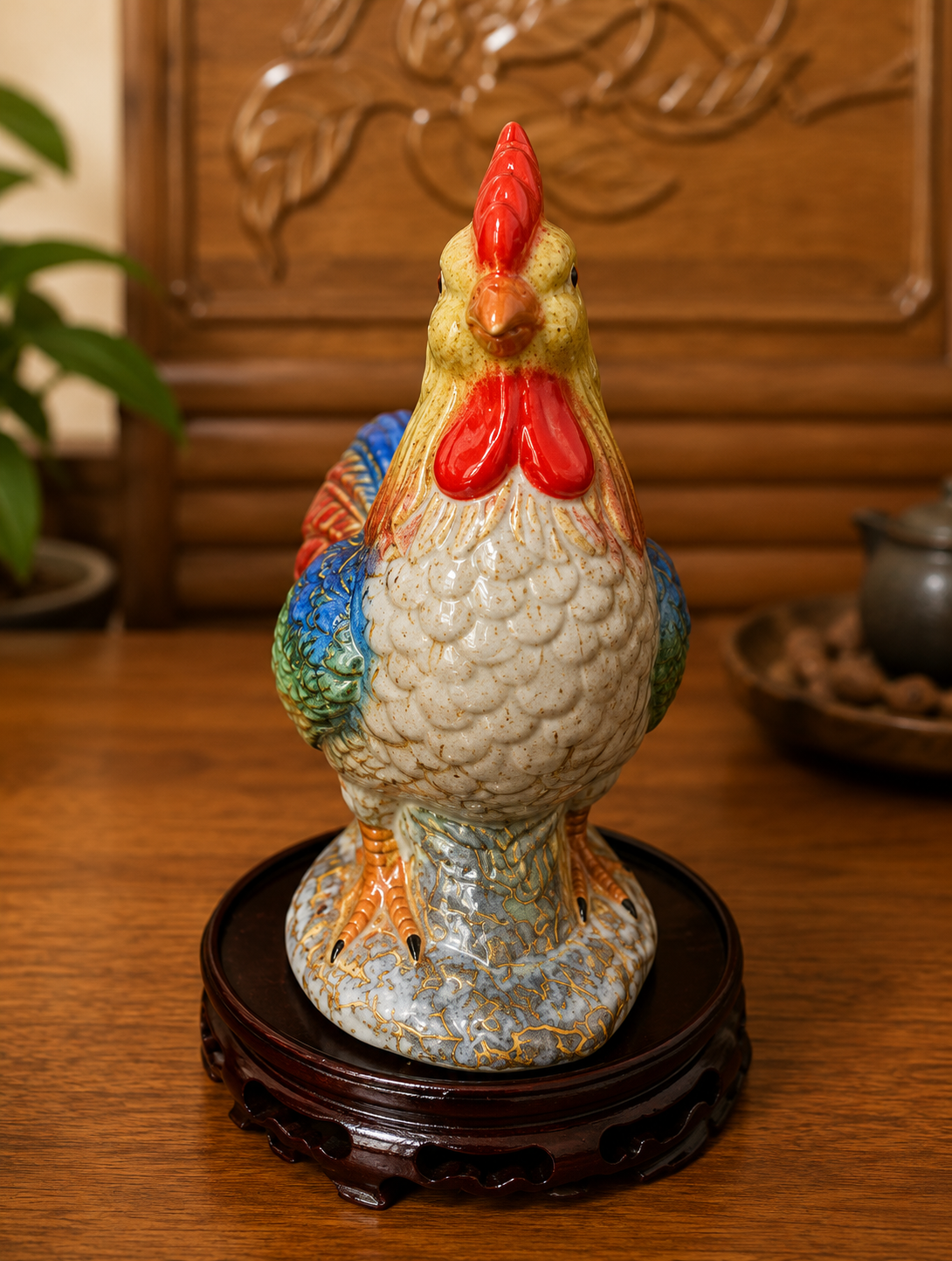 Ceramic Hen Statue Handcrafted ceramic hen statue symbolizing prosperity, family harmony, abundance, and elegant home décor