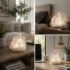Crystal placement layout for living room, bedroom and office home feng shui energy arrangement with natural clear quartz healing stones