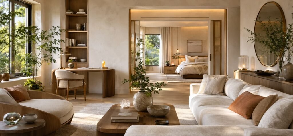 Five Elements Feng Shui balance in living room bedroom and home office