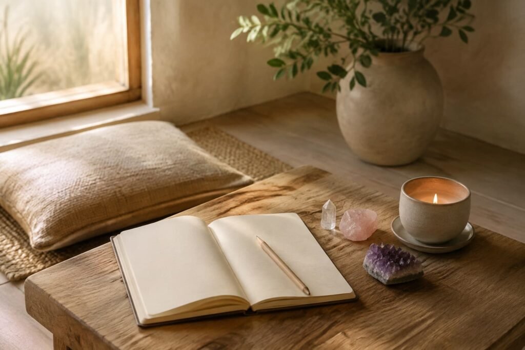 Using crystals as part of a mindful personal ritual