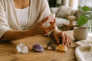 Best crystals for beginners displayed in a peaceful home setting