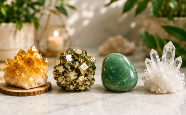 Best Crystals for Wealth and Prosperity – Citrine, Pyrite, Green Aventurine & Clear Quartz