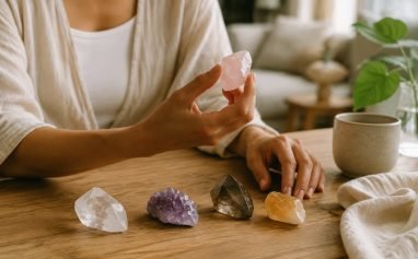 Best crystals for beginners displayed in a peaceful home setting